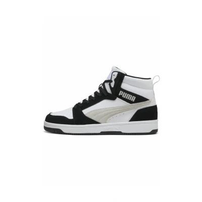 Afbeelding van Puma Rebound V6 SD Sneakers hoog blackfeather gray white, Maat: 42.5, Black feather white Leer/ synthetisch