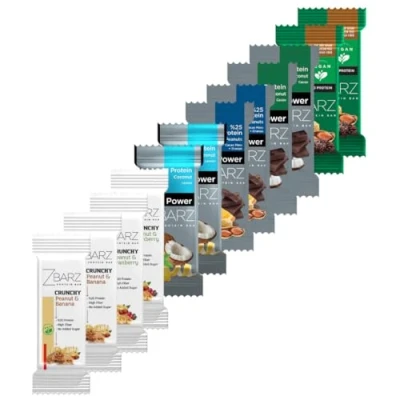 Afbeelding van Zbarz Veganistische energierepen zonder toegevoegde suiker (mengdoos, 12 bar), energiereep voor sport, fruit en noten, dagelijks gebruik, fietsen, wandelen,
