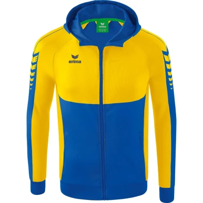 Afbeelding van Six Wings trainingsjack met capuchon new royal/geel / S