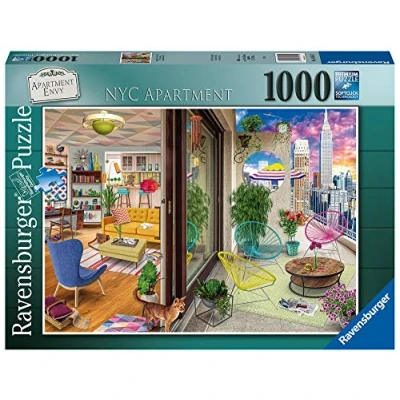 Afbeelding van Ravensburger Puzzel, puzzel 1000 stukjes, NYC Apartment, voor volwassenen, New York, hoogwaardige print