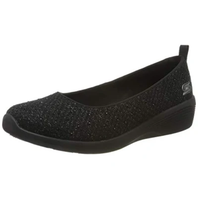 Afbeelding van Skechers Arya Sweet Glitz slip on sneakers voor dames, Gunmetal Zwart Tricot