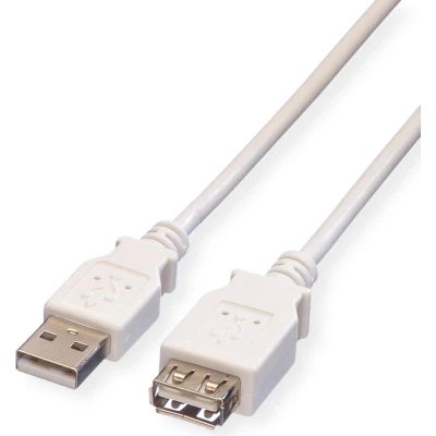 Afbeelding van VALUE USB 2.0 kabel, type A A, M/F, wit, 3 m
