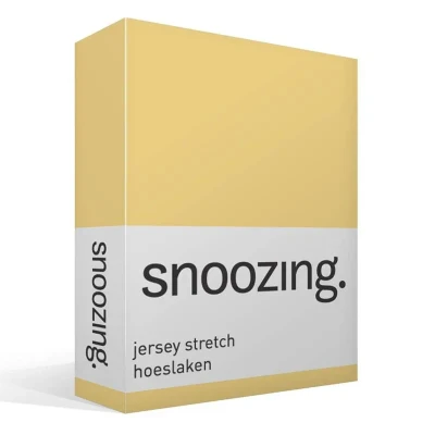 Afbeelding van Snoozing Jersey Stretch Hoeslaken Lits jumeaux 200x200/220 cm Geel
