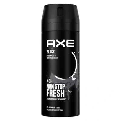 Afbeelding van Axe Black Deo deodorant zonder aluminium zorgt voor effectieve bescherming tegen lichaamsgeur gedurende 48 uur, 150 ml