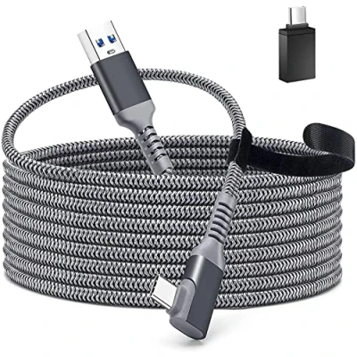 Image de Tiergrade câble pour Meta Quest 3, USB 3.2 Gen1 type C de 5 m Link, compatible avec 2/Pro, PICO4/Pro, transfert données rapide et charge casque VR PC