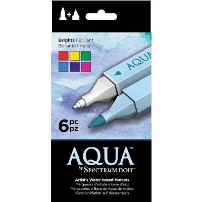 Afbeelding van Spectrum Noir Aqua Markers 6 Pen Sets Brights (Felle kleuren)