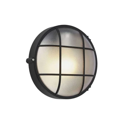Afbeelding van Lindby Wandlamp buiten 1licht kunststof E27 zwart (RAL 9005), gesatineerd