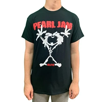 Afbeelding van Henry Tiger Pearl JAM Stickman Tshirt print, Heren, Maat: Small, Black