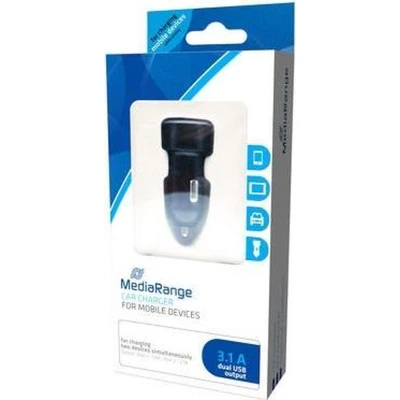 Afbeelding van MediaRange MRMA103 dubbele 12V auto oplader voor mobiele apparaten