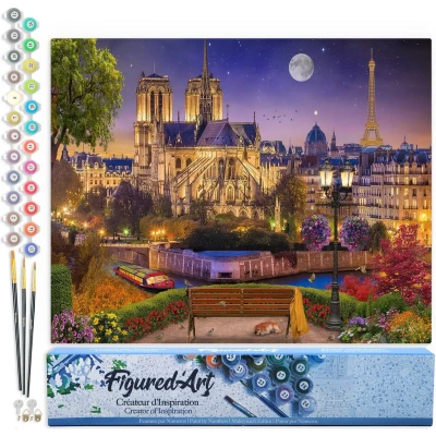 Afbeelding van Figured&#039;Art Schilderen op Nummer Volwassenen canvas Onze Lieve Vrouw onder de Sterrenhemel Handwerk acrylverf Kit DIY Compleet 40x50cm zonder frame