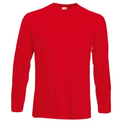 Afbeelding van Fruit of the Loom T shirt met lange mouwen, Rood