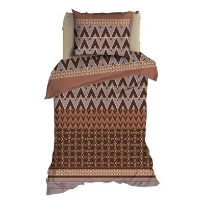 Afbeelding van Romanette Lombok Dekbedovertrek Eenpersoons 140x200/220 cm Brick
