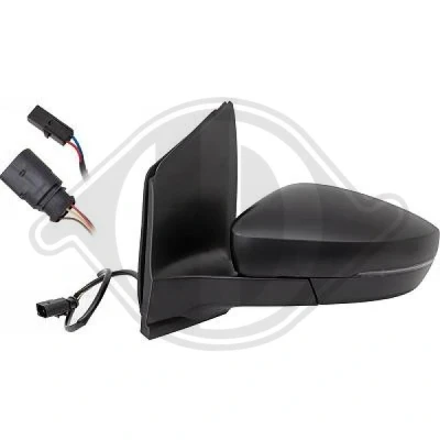 Afbeelding van Buitenspiegel Diederichs 2236125 Links Zwart Complete spiegel, Bol vormig, voor manuele spiegelverstelling, Instellen: kabel, Onverwarmd