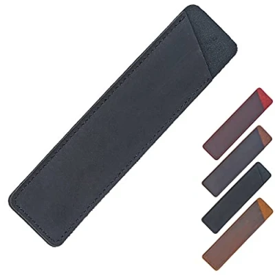 Afbeelding van Aabellay Crazy Horse Handgemaakte lederen etui voor vulpen en stylus zwart