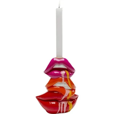 Afbeelding van KARE Kandelaar Lips, hoogte 20 cm, polyresin, rood