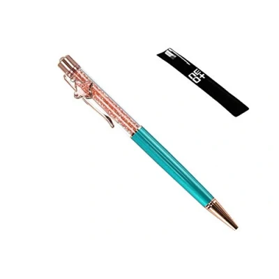 Afbeelding van Hoogwaardige balpen met Swarovski kristallen, 2 navullingen en pennenzakje inbegrepen Peacock hanger pauwenhanger.