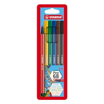 Afbeelding van STABILO Pen 68 6 Kleuren