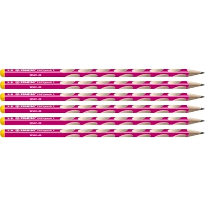 Afbeelding van STABILO EASYgraph S Driehoekige potloden, smal, voor linkshandigen, roze, hardheid HB, 6 stuks
