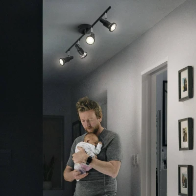 Afbeelding van LEDVANCE LED plafondspot GU10, 4 lamps, zwart