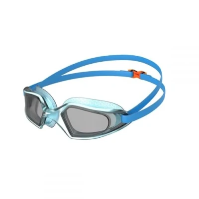 Image de Speedo Junior Hydropulse Lunettes de natation Ajustement confortable Design réglable Anti buée fuite, bleu piscine/mangue/fumée claire, taille unique