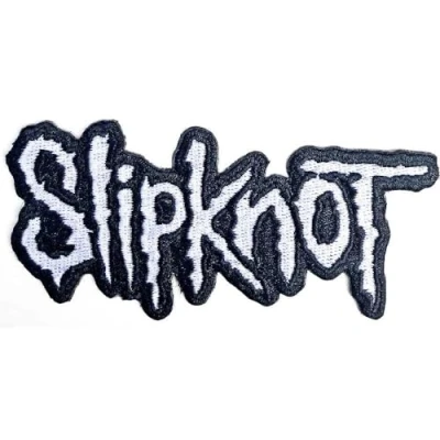 Afbeelding van Slipknot Cut Out Logo Black Border Patch Wit/Zwart