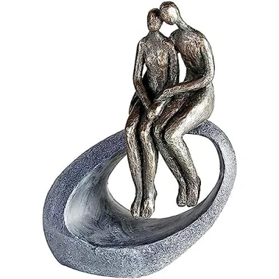 Afbeelding van Bronzen sculptuur het moment 9x19x27 grijs brons kleur polyresin