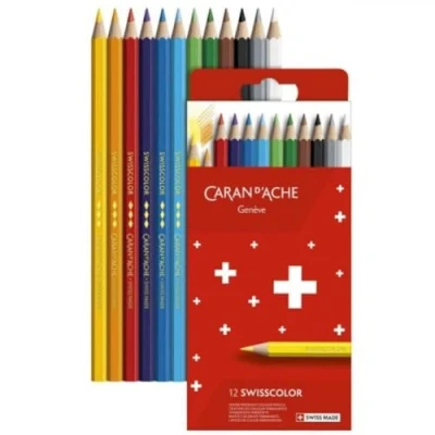 Afbeelding van Caran d&#039;Ache Swisscolor Kartonnen etui met 12 waterdichte kleurpotloden