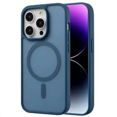 Afbeelding van imoshion Hoesje Geschikt voor iPhone 14 Pro Color Guard Backcover MagSafe Donkerblauw