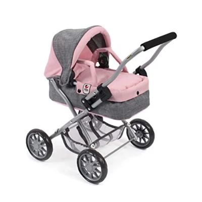 Afbeelding van Bayer Chic 2000 Poppenwagen Smarty Melange Grijs Roze