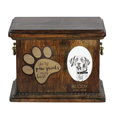 Afbeelding van Engelse Pointer gepersonaliseerde urn hond voor hondenas met foto