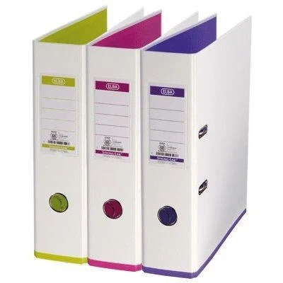 Image de Classeurs à levier Mycolour dos 80 mm Coloris blanc Lot de 10