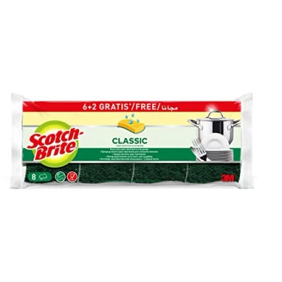Afbeelding van Scotch Brite vaatwasspons Groen Classic x 6 + 2