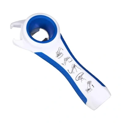 Image de First Aid Only ouvre tout 5 en 1, décapsuleur, boîte, outil pratique au quotidien avec poignée ergonomique pour droitiers et gauchers, blanc bleu, P 10009