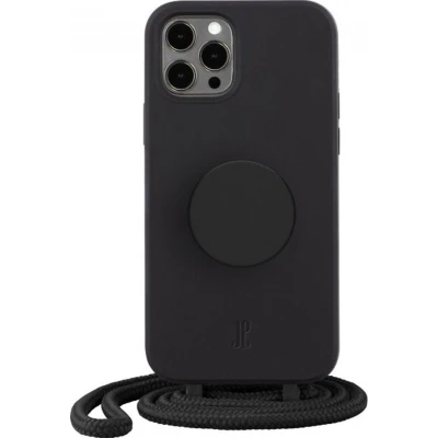 Afbeelding van Apple iPhone 13 Pro Hoesje Just Elegance PopGrip Serie TPU Backcover Zwart Geschikt Voor