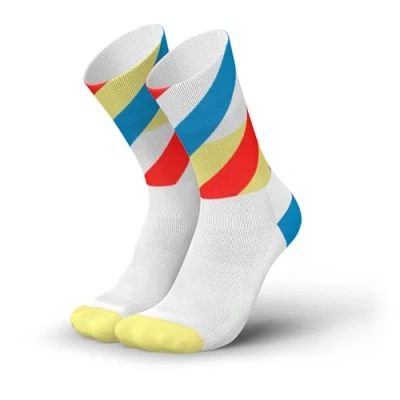 Afbeelding van INCYLENCE 1 paire de chaussettes course pour homme et femme avec légère compression, Loops White Blue Inferno, 35 38 EU