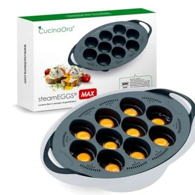 Afbeelding van CucinaOra Eierkoker 10 eieren SteamEGGS MAX Thermomix TM6 Accessoires Eierzak voor TM5 TM31 stoomeieren