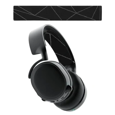 Afbeelding van kwmobile vervangende koptelefoonband voor SteelSeries Arctis 3 / 5 koptelefoon band Nylon zachte hoofdband hoofdtelefoon in zwart grijs