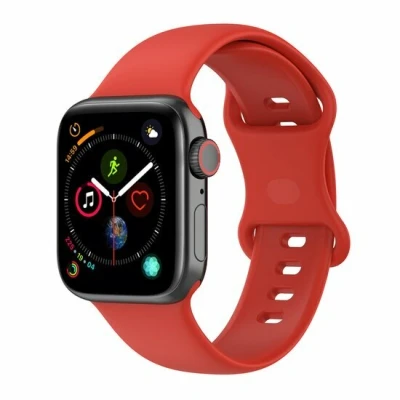 Afbeelding van Apple Watch Siliconen sportbandje Rood Maat: S/M Geschikt voor 38mm / 40mm 41mm