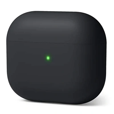 Afbeelding van elago Vloeibare hybride hoes compatibel met AirPods 3 Case drielaagse structuurbescherming (zwart)