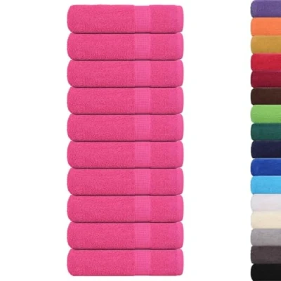 Afbeelding van vidaXL Douchehanddoeken 10 st 70x140 cm 360 g/m² 100% katoen roze