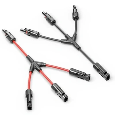 Afbeelding van deleyCON Zonnekabel Y 3/1 adapter 4 mm² stekker PV4 / T IP68 1500 V (M/FFF, F/MMM) voor zonne installatie, paneel, PV systeem, fotovoltaïsche (30 cm)