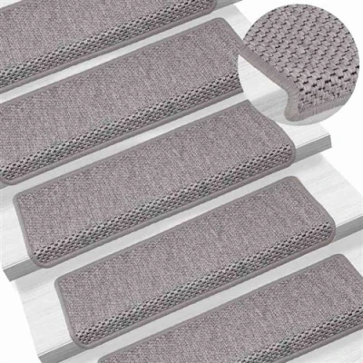 Image de vidaXL Tapis d&#039;escalier autocollants 15 pcs 65x21x4 cm Argenté326883