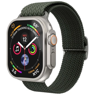 Afbeelding van VONMÄHLEN Woven Loop Traploos verstelbare gevlochten nylon armband, zweet en waterbestendig, compatibel met Apple Watch, Nylon, Geen edelsteen
