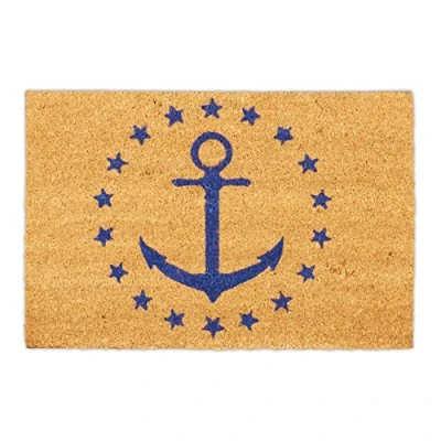 Afbeelding van Relaxdays deurmat kokos anker &amp; sterren 40x60 cm schoonloopmat kokosmat buiten