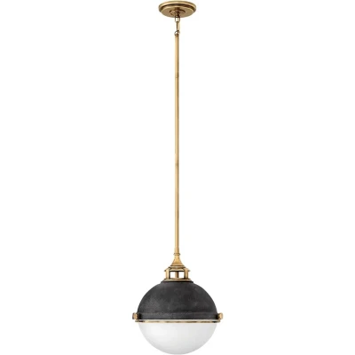 Afbeelding van Hinkley LED Pendelarmatuur Fletcher 2X E27 Max 60W Dimbaar Aged Zinc &amp; Heritage Brass