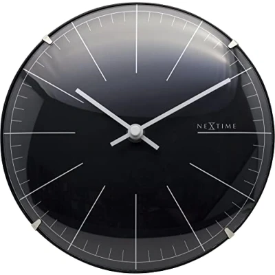 Afbeelding van Nextime Ne 3506Zw Wandklok Big Stripe Ø20 Glas Zwart