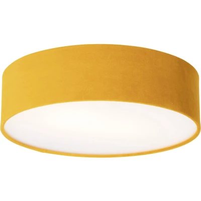 Afbeelding van QAZQA Moderne plafondlamp oker 40 cm met gouden binnenkant Drum