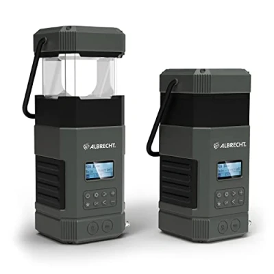 Afbeelding van Albrecht L POEV 160KA SG Outdoorradio DAB+, VHF (FM) Noodradio, USB, Bluetooth Incl. lantaarn, Handslinger, Acculaadfunctie, Zonnepaneel, Oplaadbaar,