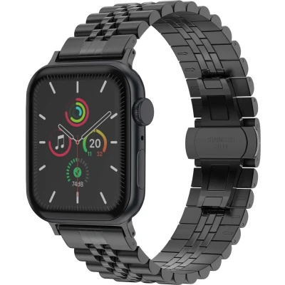 Afbeelding van Selencia Jubilee stalen bandje voor de Apple Watch Series 1 t/m 10 / SE Ultra (2) (44/45/46/49 mm) Zwart