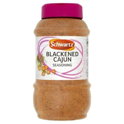Afbeelding van Schwartz Zwarte Cajun kruiden, vakkundig gemengd met chilipoeder, kruiden en specerijen, rokerige peperige smaak, veelzijdig ingrediënt, 550 g